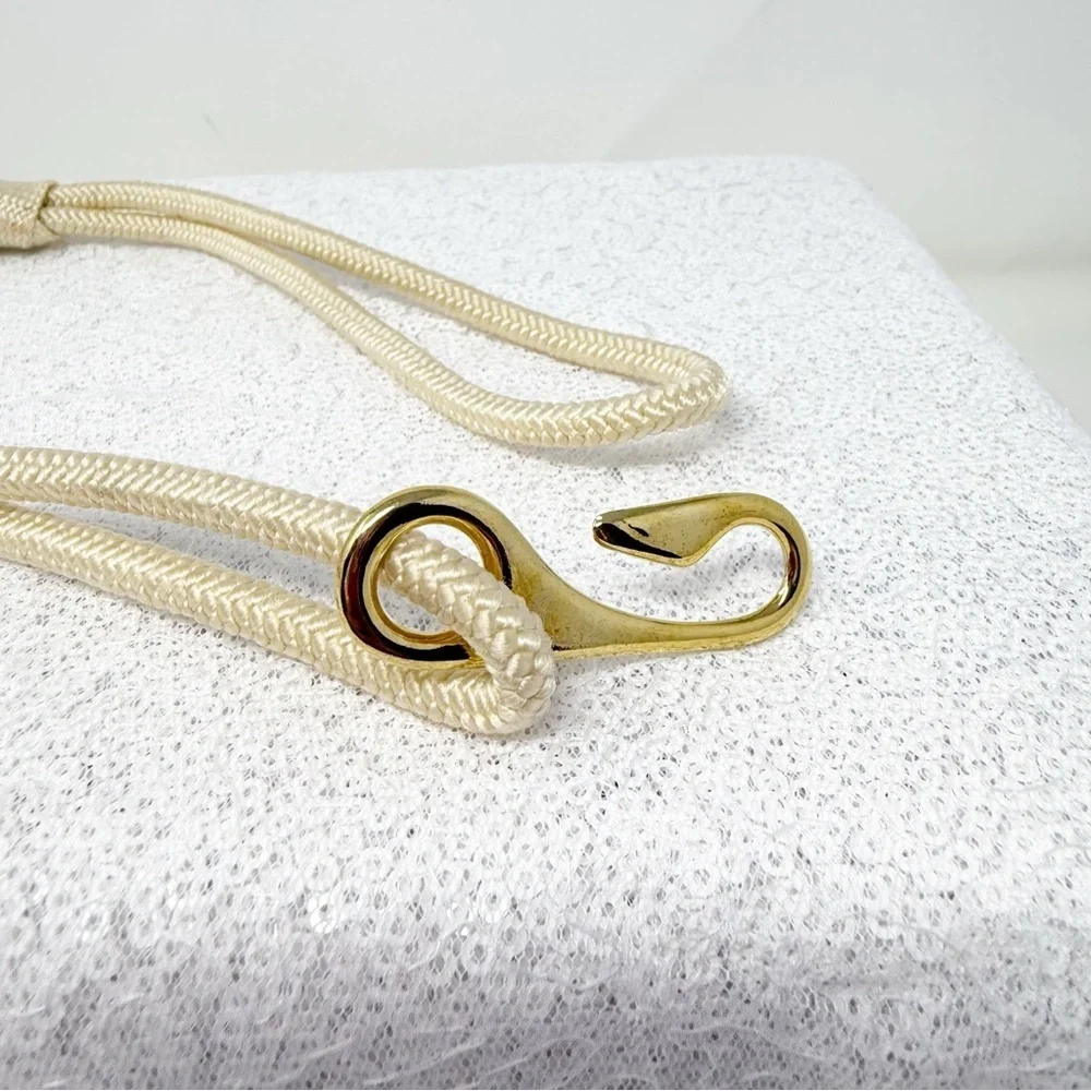 Vintage  Braided Rope Belt with gold Beads